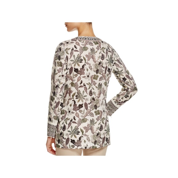 Tory Burch Embellished Botanical Print Tunic - Picture 5 of 16